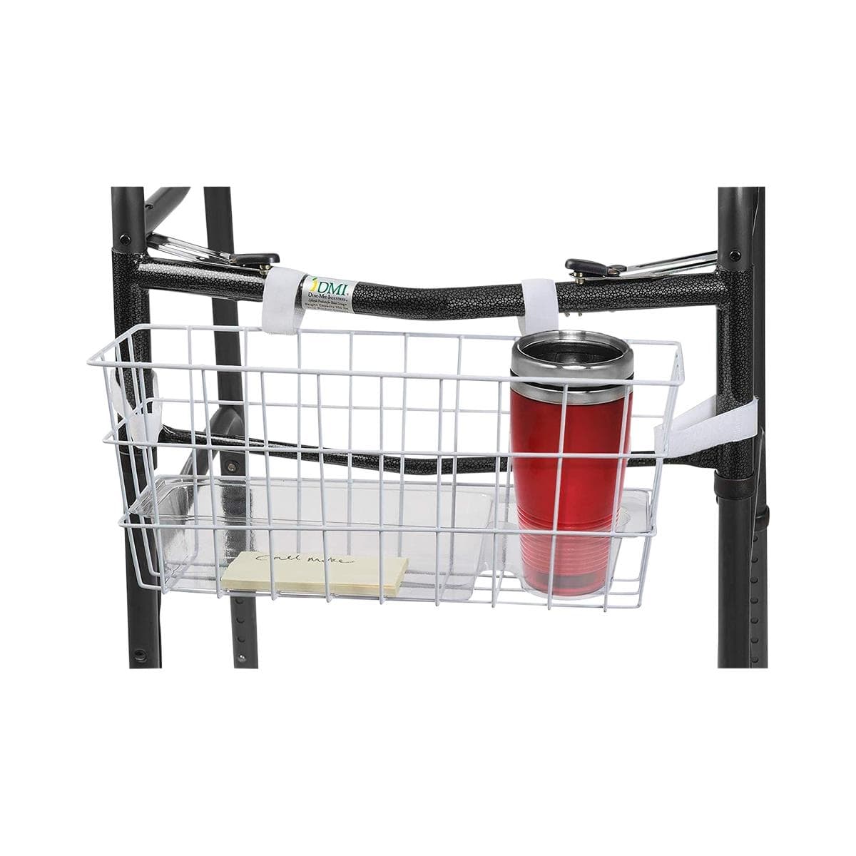 Healthsmart Universal Walker Basket with Plastic Insert, Vinyl Coated Metal, 3 lb - Image 1