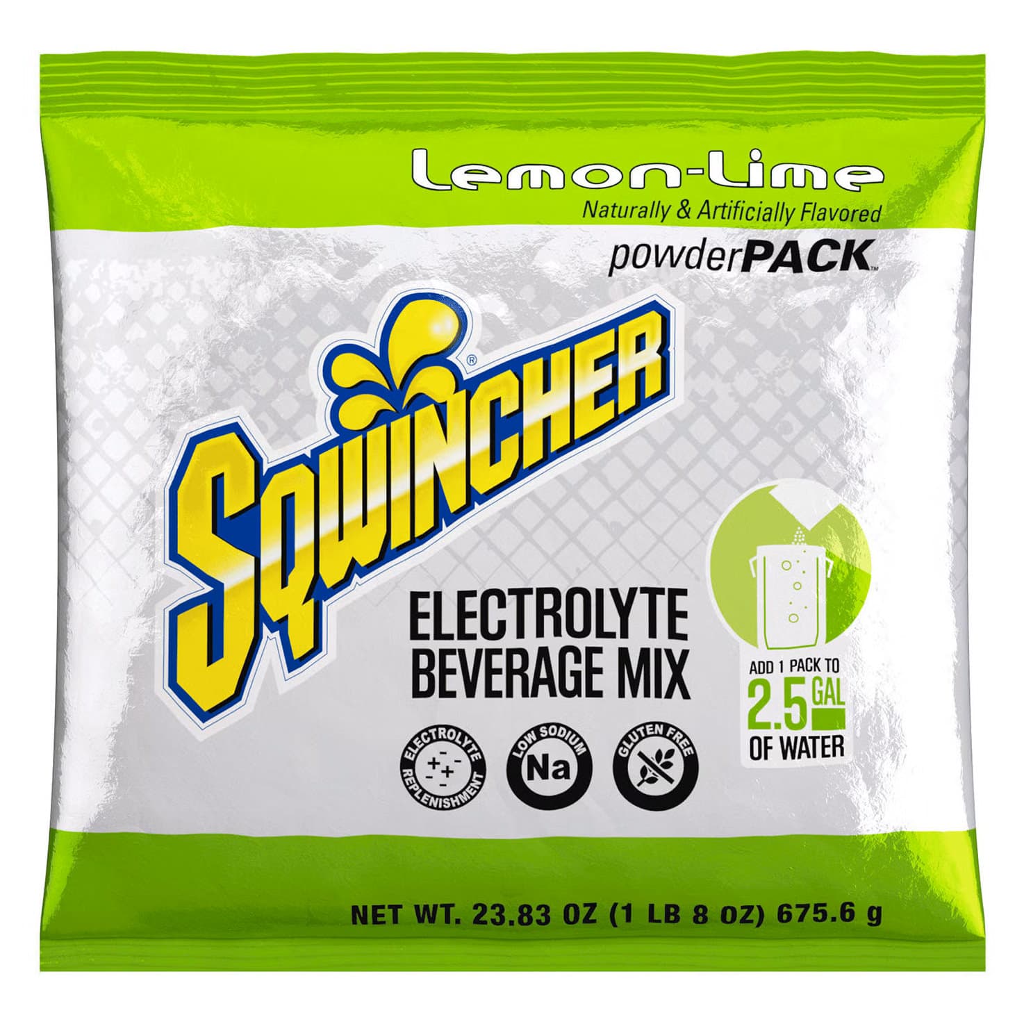 Sqwincher Powder Pack Electrolyte Drink Mix, Lemon Lime, 23.83 oz - Each - Image 1