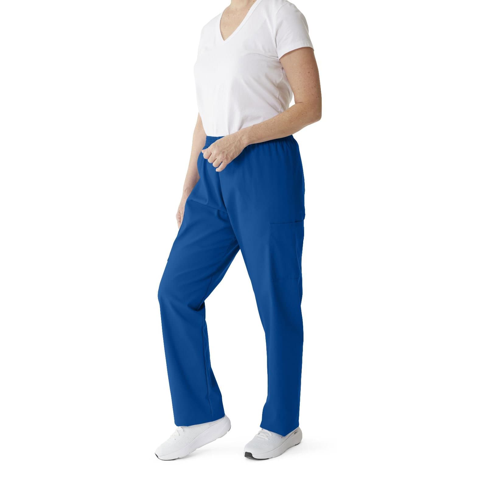 Medline ComfortEase Unisex 3-Pocket Cargo Pants with Elastic Waist, Medium, Royal Blue - Each - Image 1