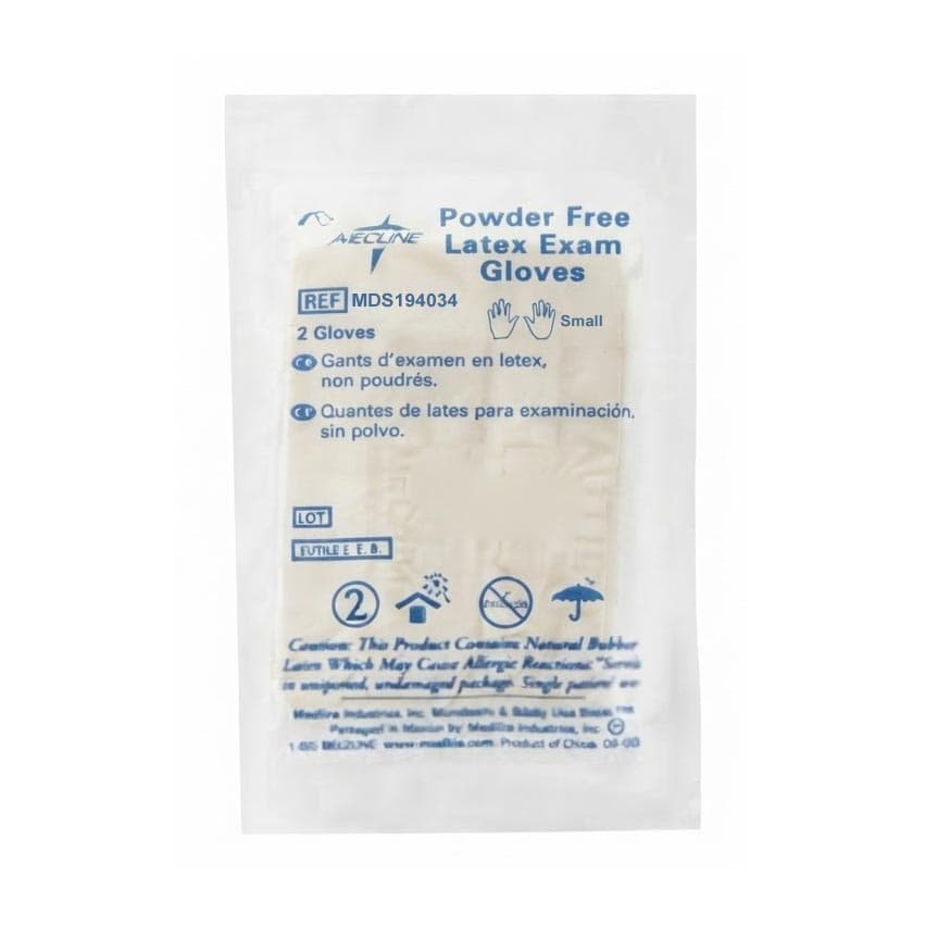 Medline Sterile Powder-Free Latex Exam Glove, Small - Box of 50 - Image 1