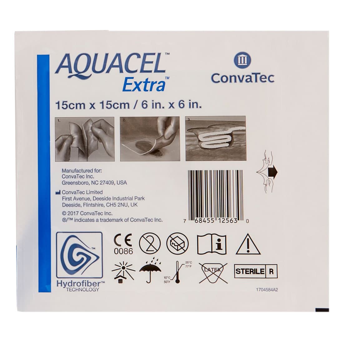 Aquacel Extra Hydrofiber Dressing, Square, 6 x 6 Inch - Image 1