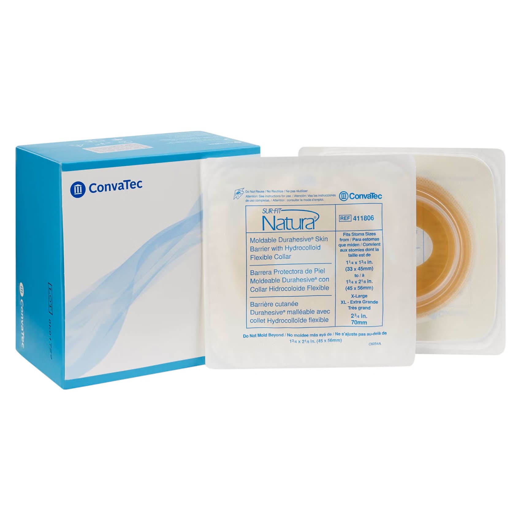 SUR-FIT Natura Moldable Technology Skin Barrier, 1-3/4 - 2-1/8 Inch, Extended Wear - Box of 10 - Image 1