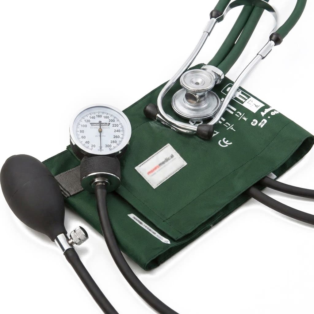 McKesson Green Adult Reusable Aneroid & Dual-Head Sprague Stethoscope Set, Cuff 23-33 cm - Each - Image 1