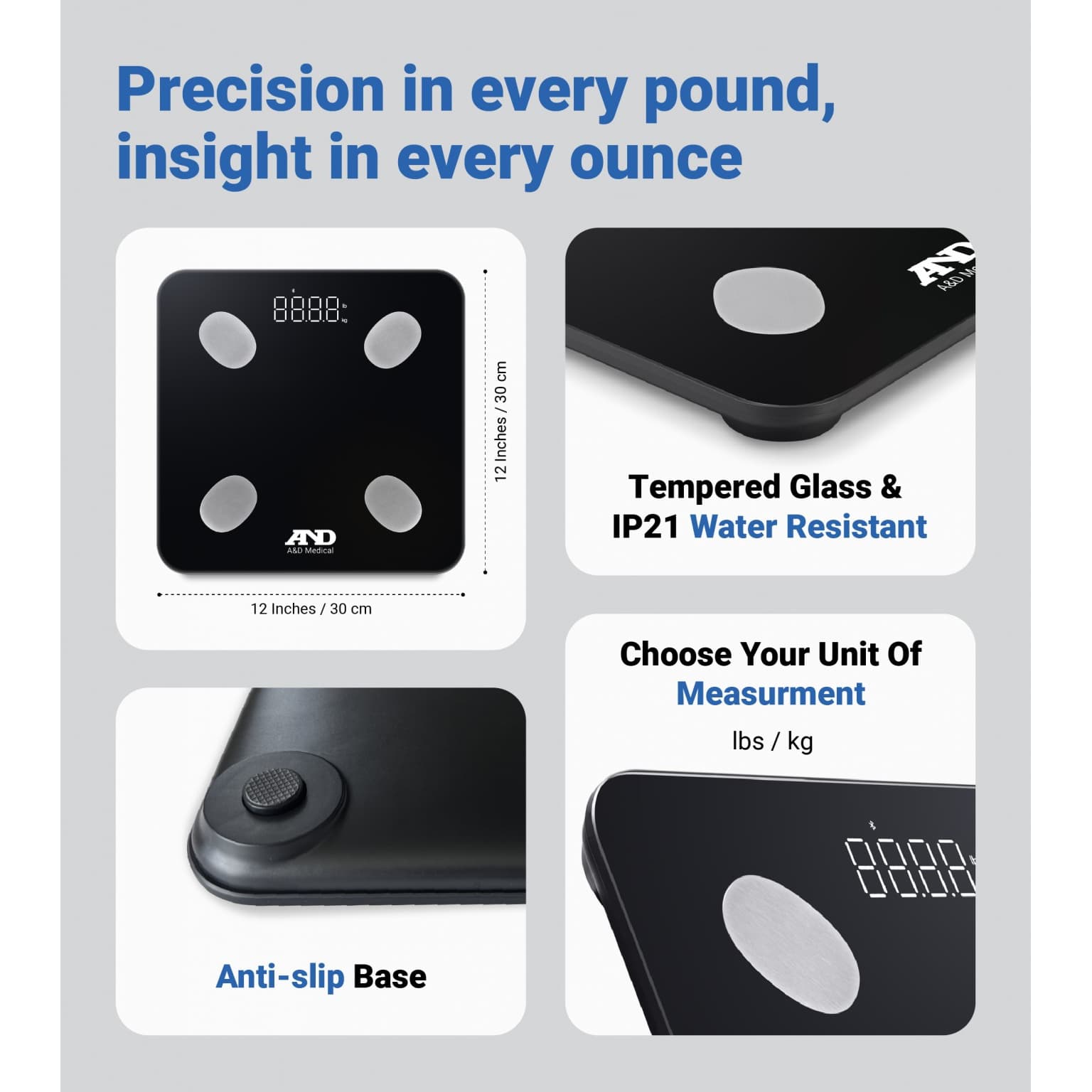 A&D Medical Bluetooth Body Composition Scale - Each - Image 3