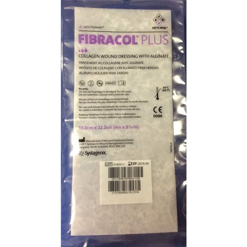 Fibracol Plus Collagen Wound Dressing with Alginate, 4 X 8-3/4 Inch - Each - Image 1