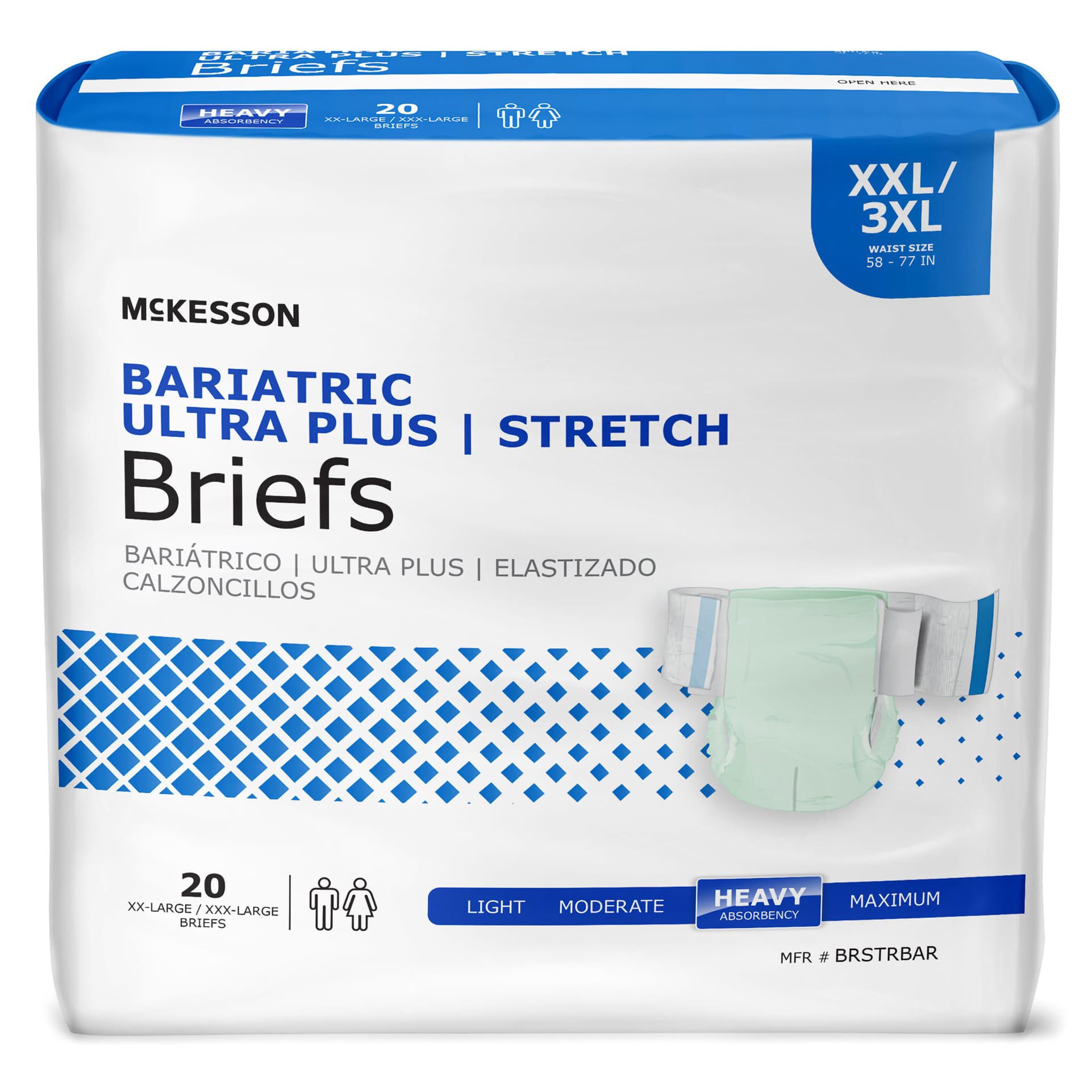 McKesson Bariatric Ultra Plus Stretch Briefs