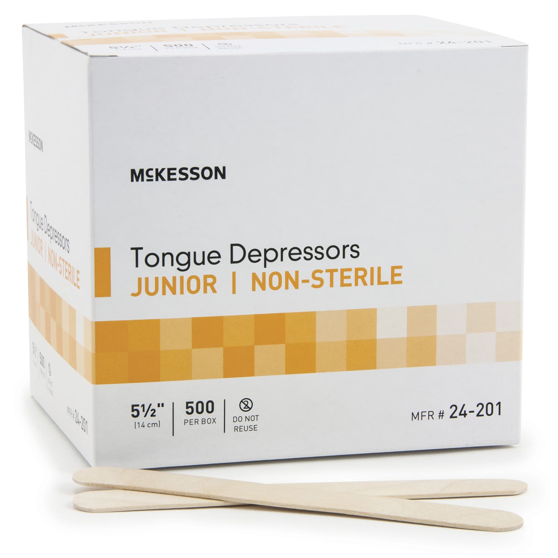 McKesson Junior Non Sterile Unflavored Tongue Depressors, 5-1/2 Inch - Box of 500 - Image 1