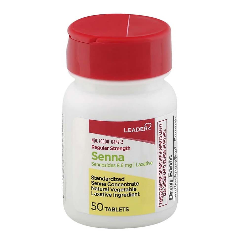 Leader Sennosides Laxative Tablets, 8.6 mg, 50 Count - Each - Image 1