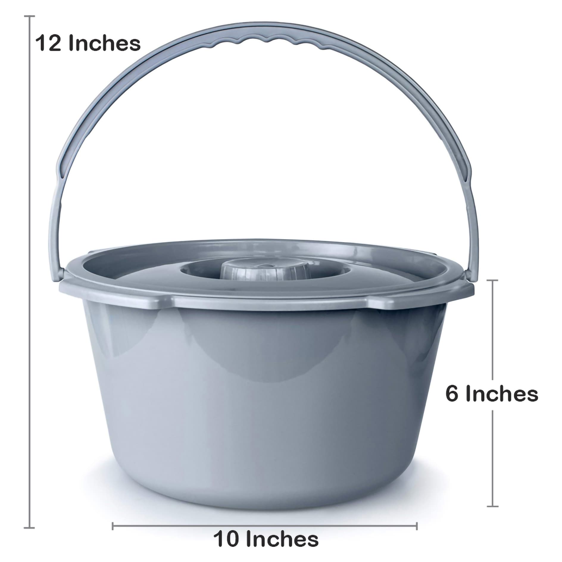 McKesson Plastic Handle Commode Bucket, 7.5 Quart - Case of 12 - Image 4