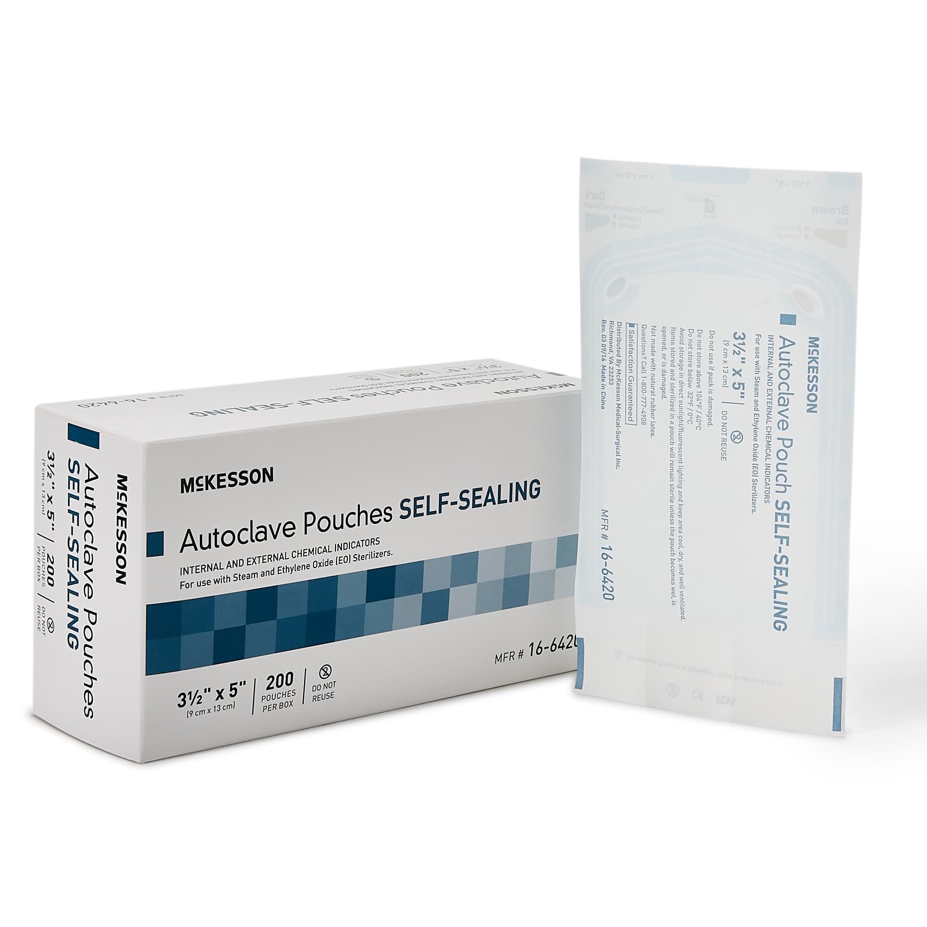 McKesson Sterilization Pouch Transparent, Blue-White