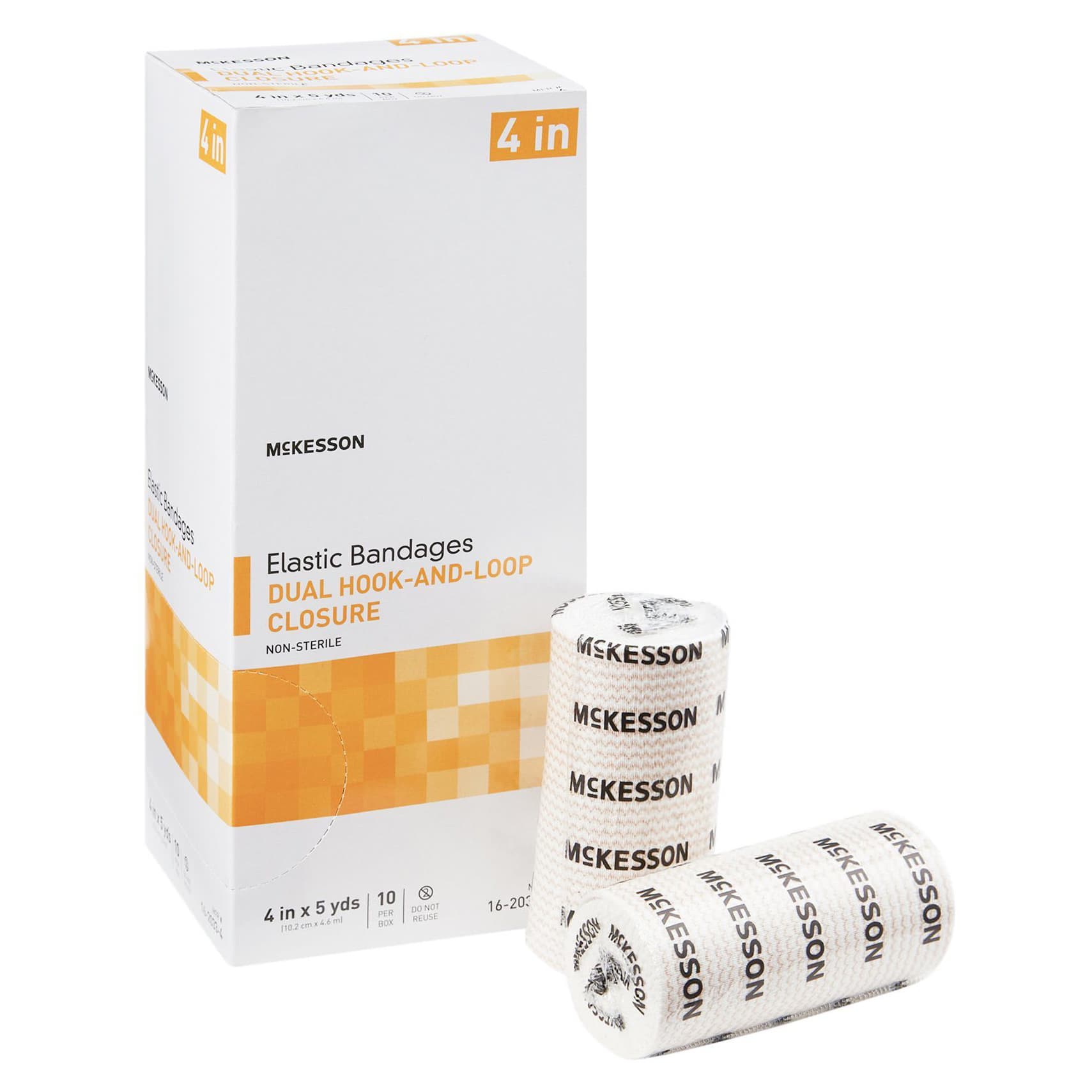 Mckesson Elastic Bandage, 4 Inch x 5 Yard, Double Hook and Loop, NonSterile - Case of 50 - Image 1