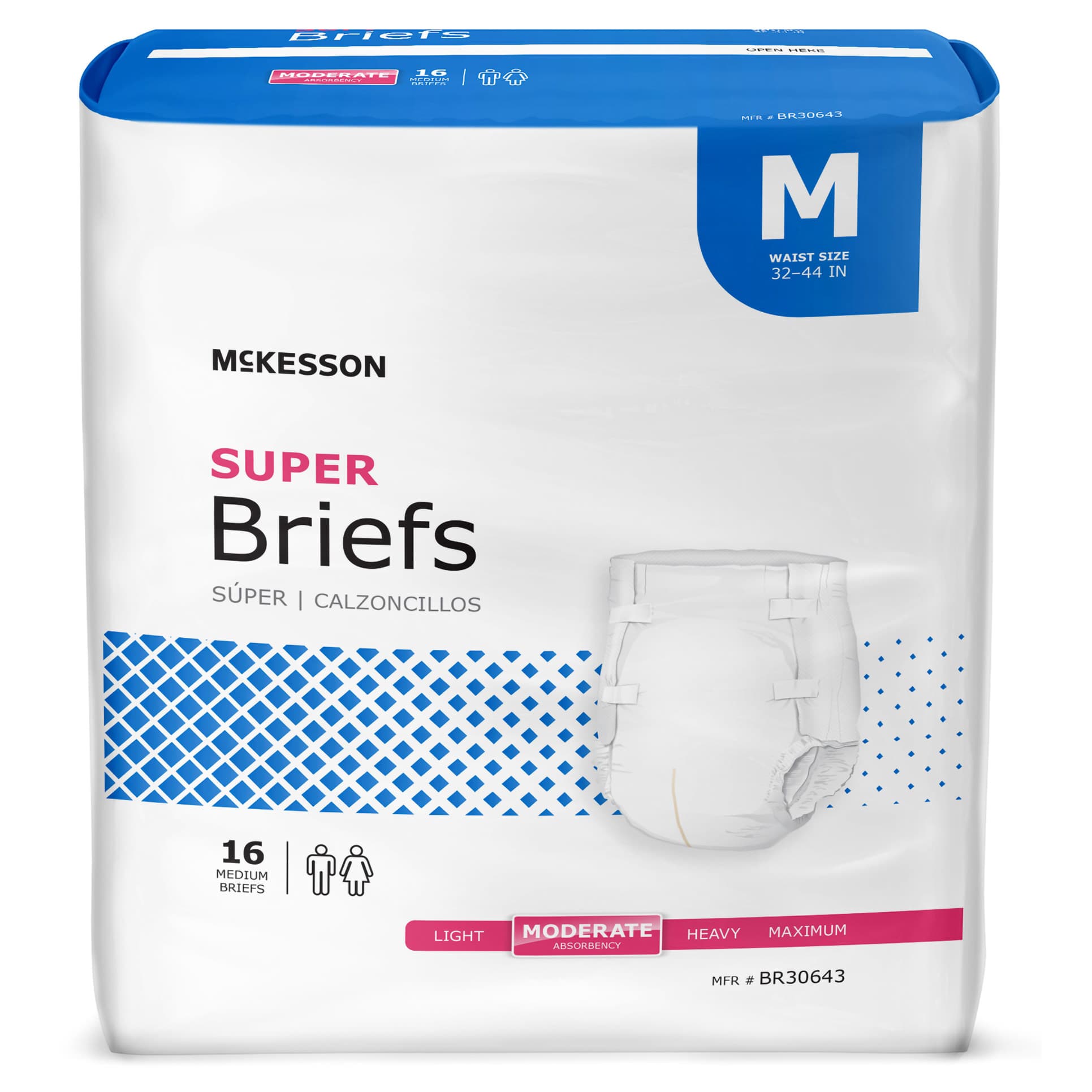McKesson Super Incontinence Briefs, Medium - Case of 96 - Image 1