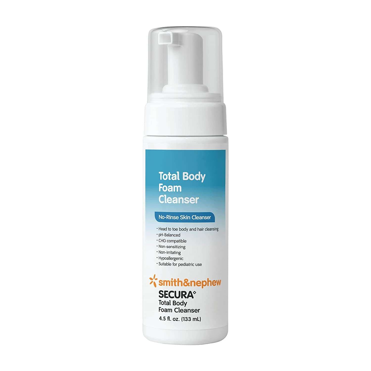 Smith and Nephew Secura Total Body Foam Cleanser, 4.5 oz - Case of 12 - Image 1