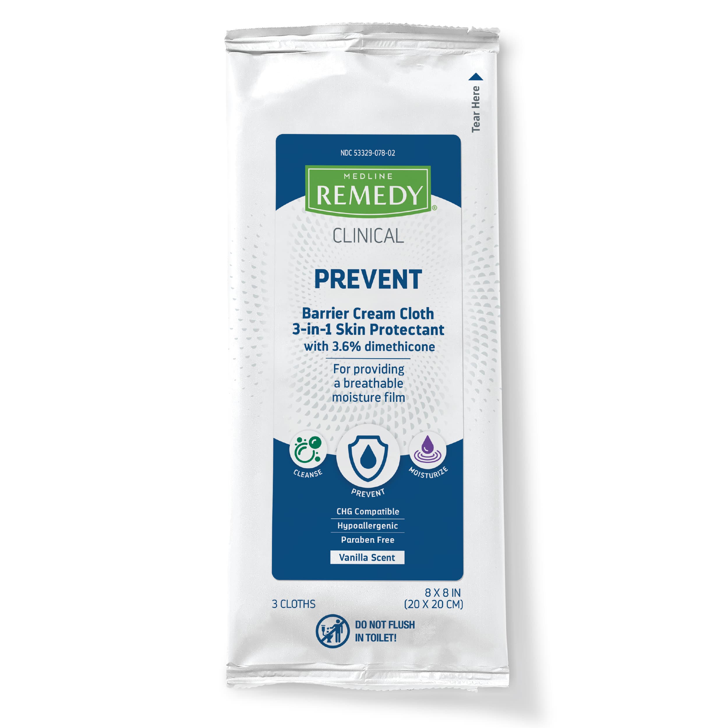 Remedy Clinical Prevent Barrier Cream Cloths, Scented - Bag of 3 Cloths - Image 1