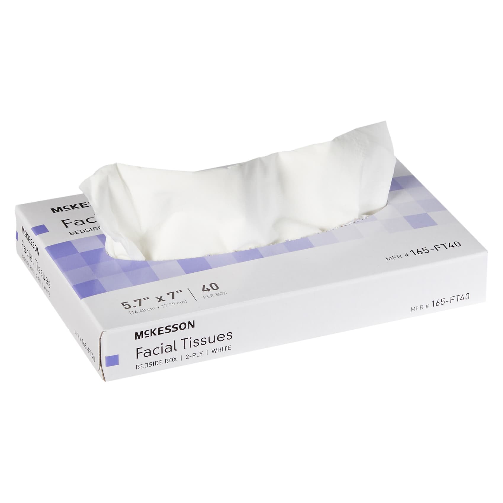McKesson 2-Ply Facial Tissue, 5-7/10 x 7 Inch - Box of 40 - Image 1