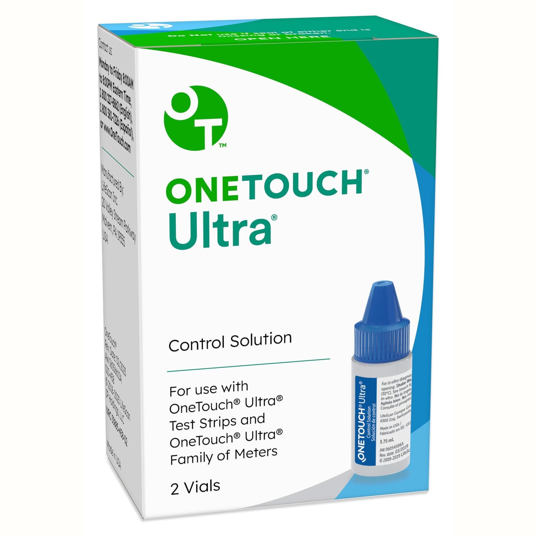 One Touch Ultra Blood Glucose Control Solution Level 1 and 2