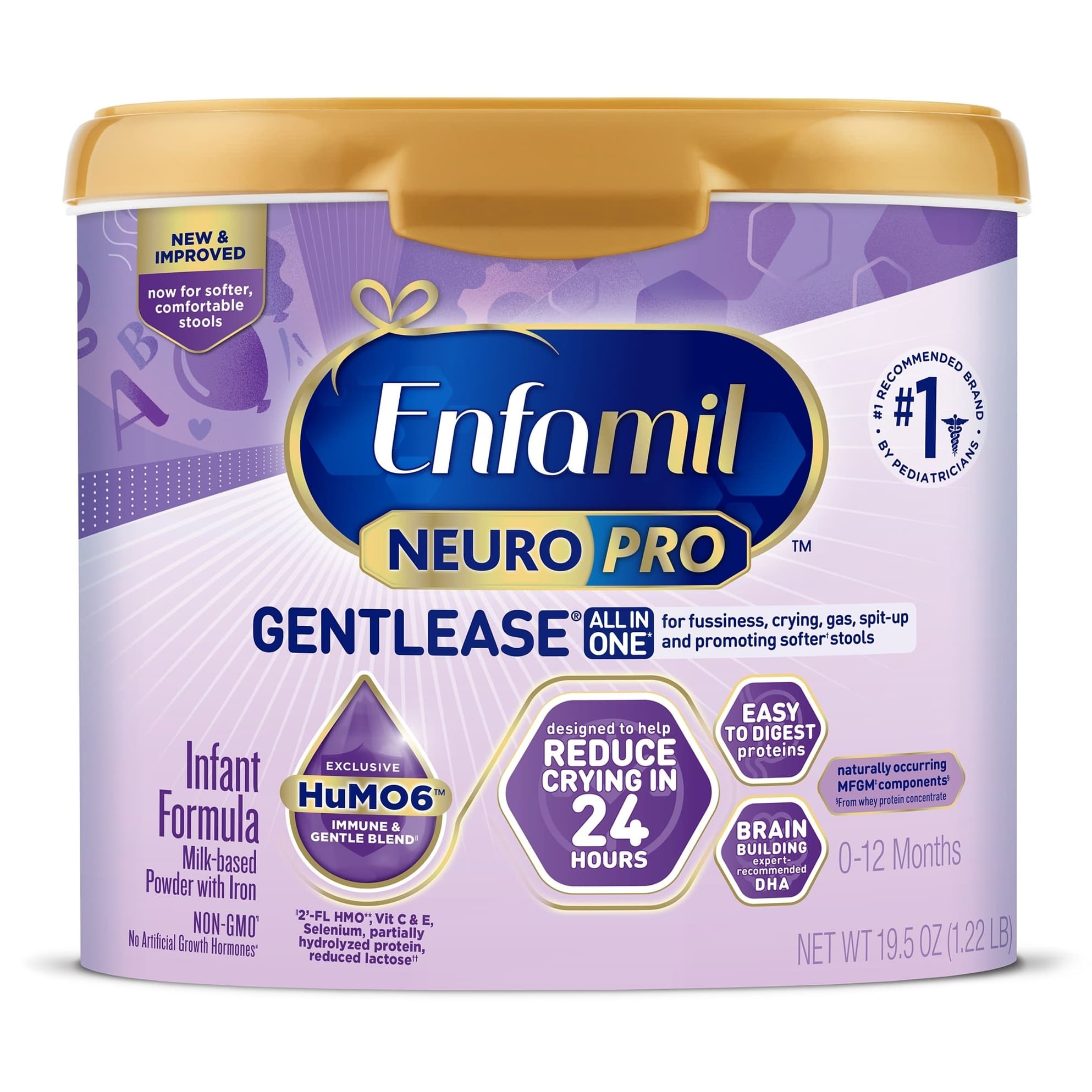 Enfamil NeuroPro Gentlease Infant Formula, Unflavored, Powder, 19.5 oz - Each - Image 1