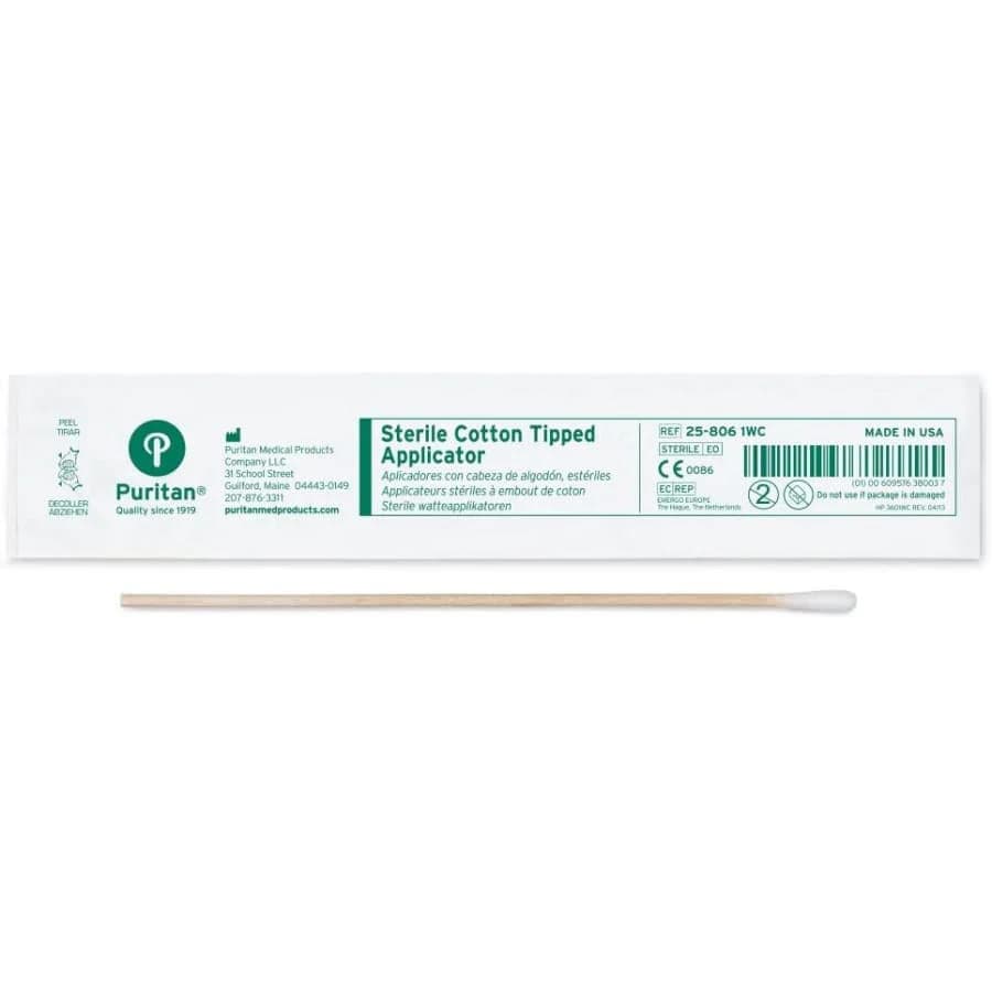Puritan Cotton Tipped Applicator with Rigid Wood Handle, Regular tiP - Image 1