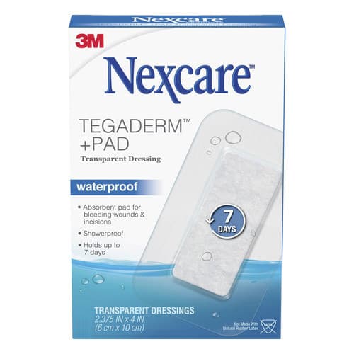 Nexcare Tegaderm+ Pad Transparent Dressing with Pad 1 Tab Delivery 2-3/8 x 4 Inch - Box of 1 - Image 1