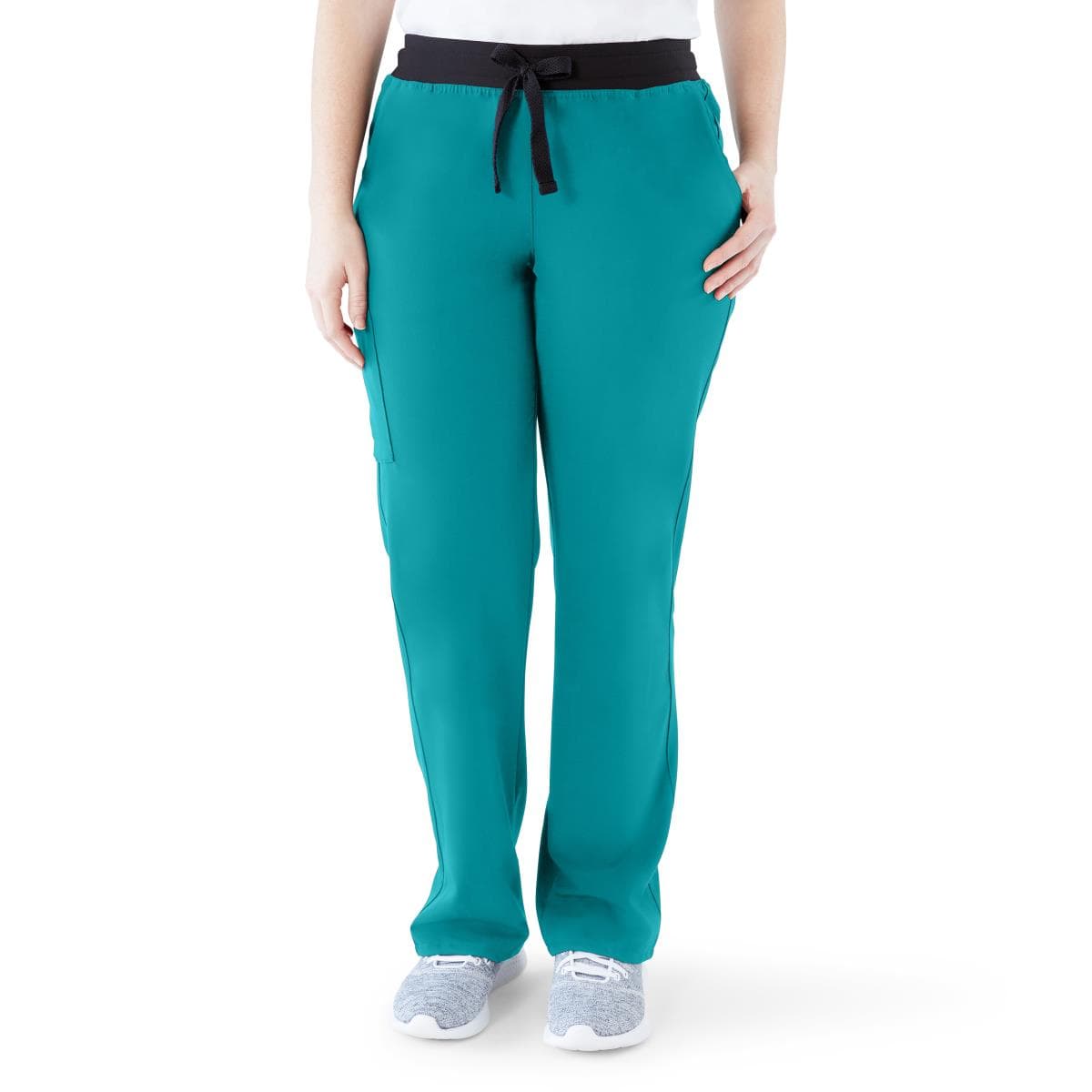 Medline Varick AVE Women's Regular Length Scrub Pant, Teal Blue, Large - Image 1