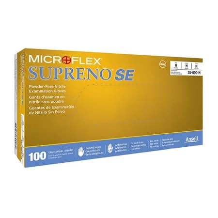 MICROFLEX Supreno SE Powder-Free Nitrile Exam Gloves, Medium - Box of 100 - Image 1