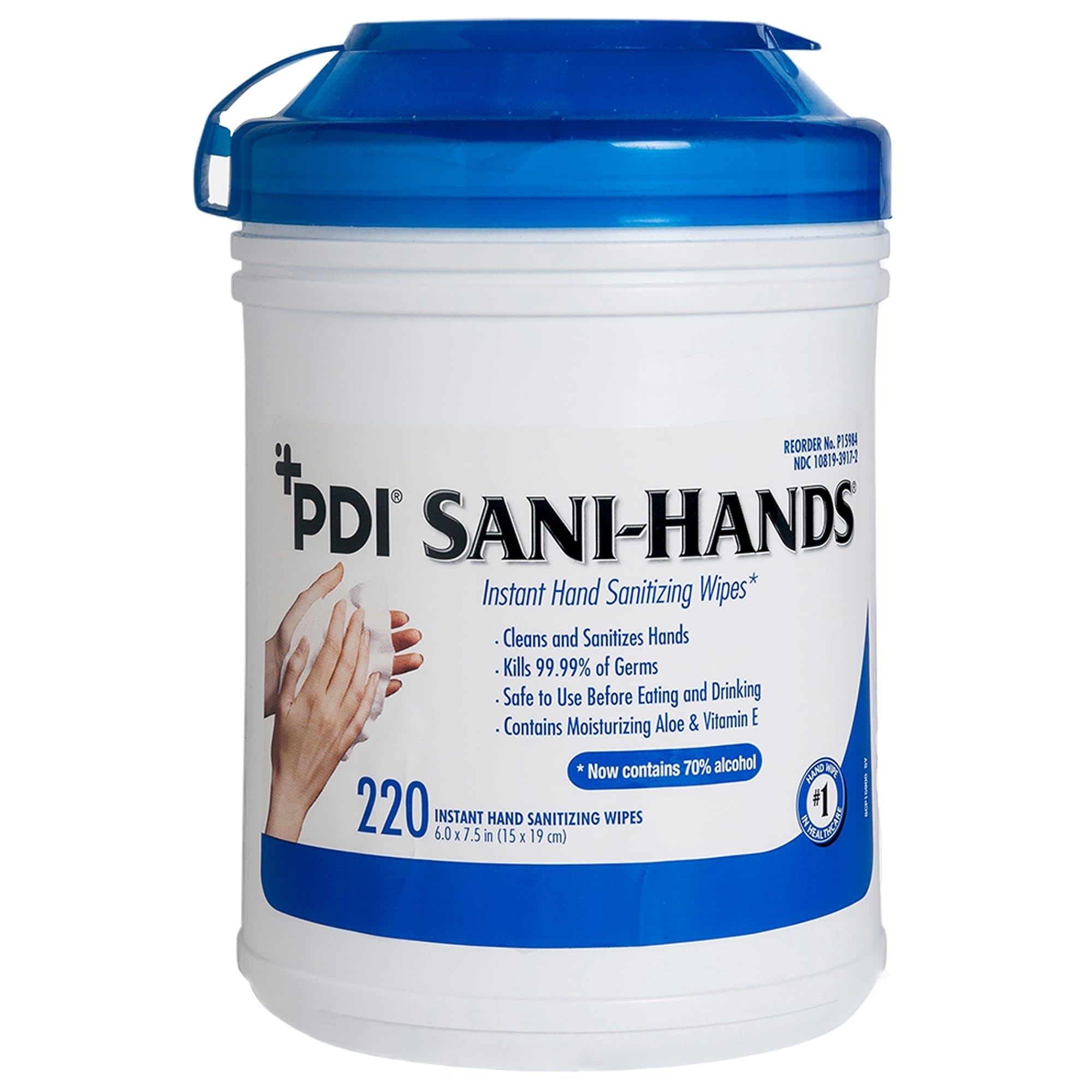 Sani-Hands Instant Hand Sanitizing Wipes, Large Canister - Case of 1320 - Image 1