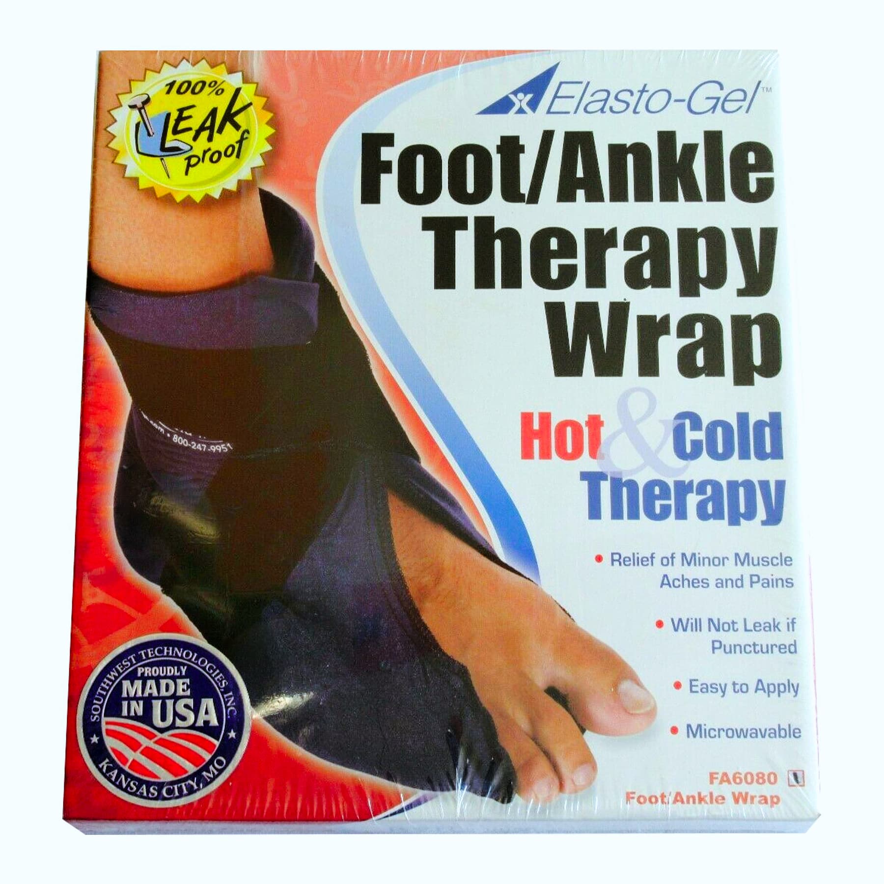 Elasto-Gel Reusable Foot and Ankle Wrap, Hot and Cold Pack Therapy