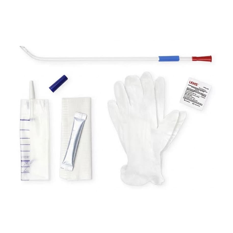 SimPro Set Male Intermittent Catheter Kit, 16 Fr, Coude Tip - Box of 10 - Image 1