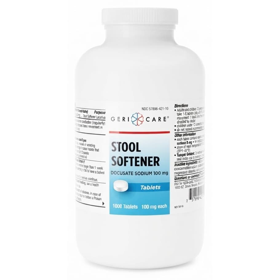 Geri-Care Docusate Sodium Stool Softener Tablet, 100 mg - Case of 12000 - Image 1