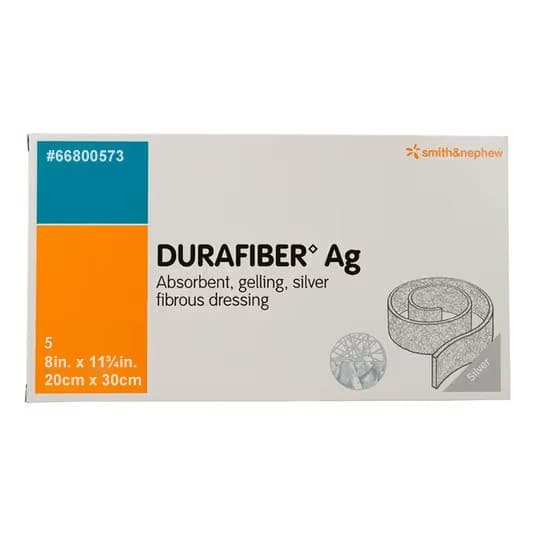 Durafiber Ag Gelling Fiber Dressing, 8 x 11-3/4 Inch - Case of 40 - Image 1