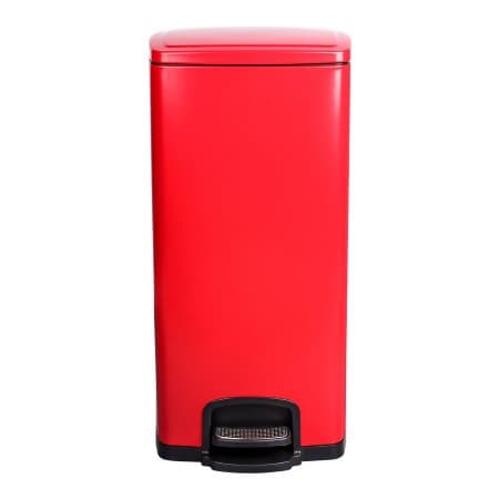 McKesson Step-On Red Square Metal Trash Can, 8 Gal - Image 1