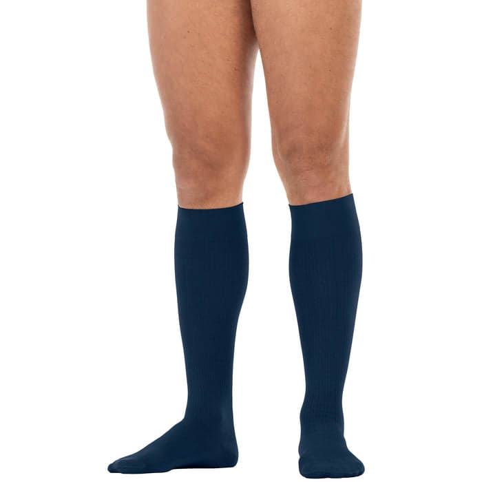 Jobst FORMEN Knee High Softfit Closed Toe Compression Socks, 15-20mmHg, Navy, L-FullCalf-Regular - Pair - Image 1