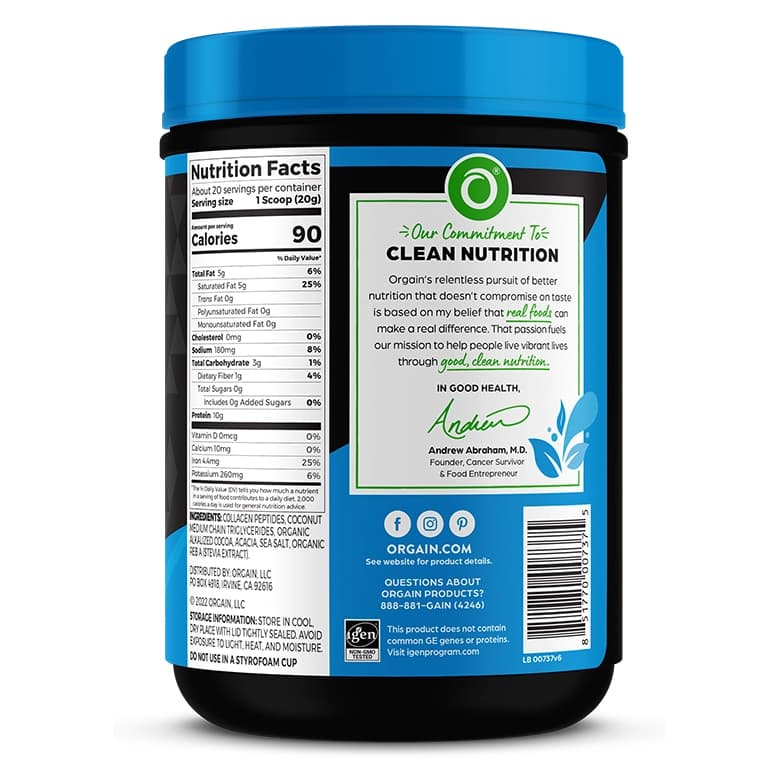 Orgain Keto Collagen Powder, Chocolate, 14.1 oz - Image 3
