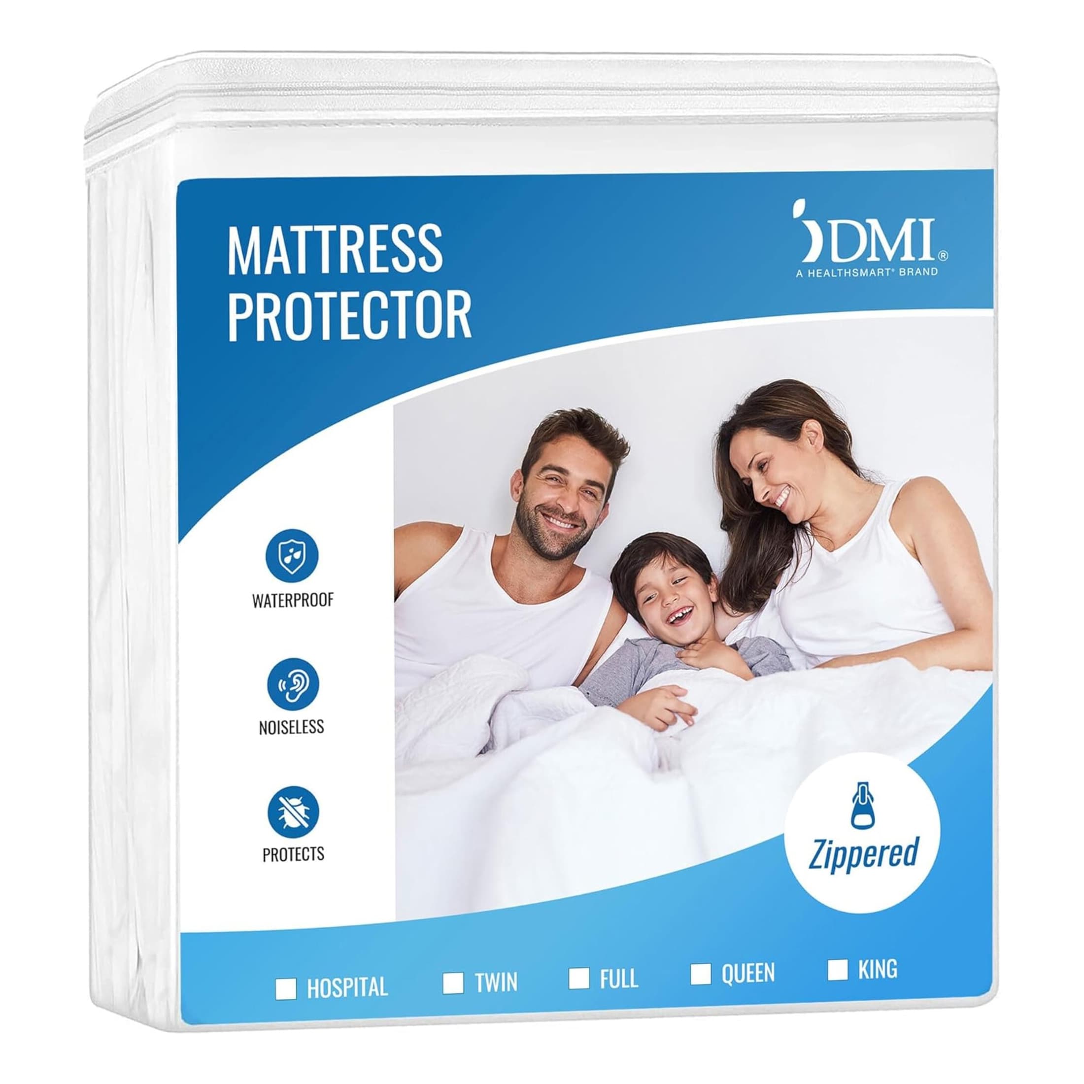 DMI Zippered Plastic Mattress Cover, Full, 54" x 75" x 8" - Image 1