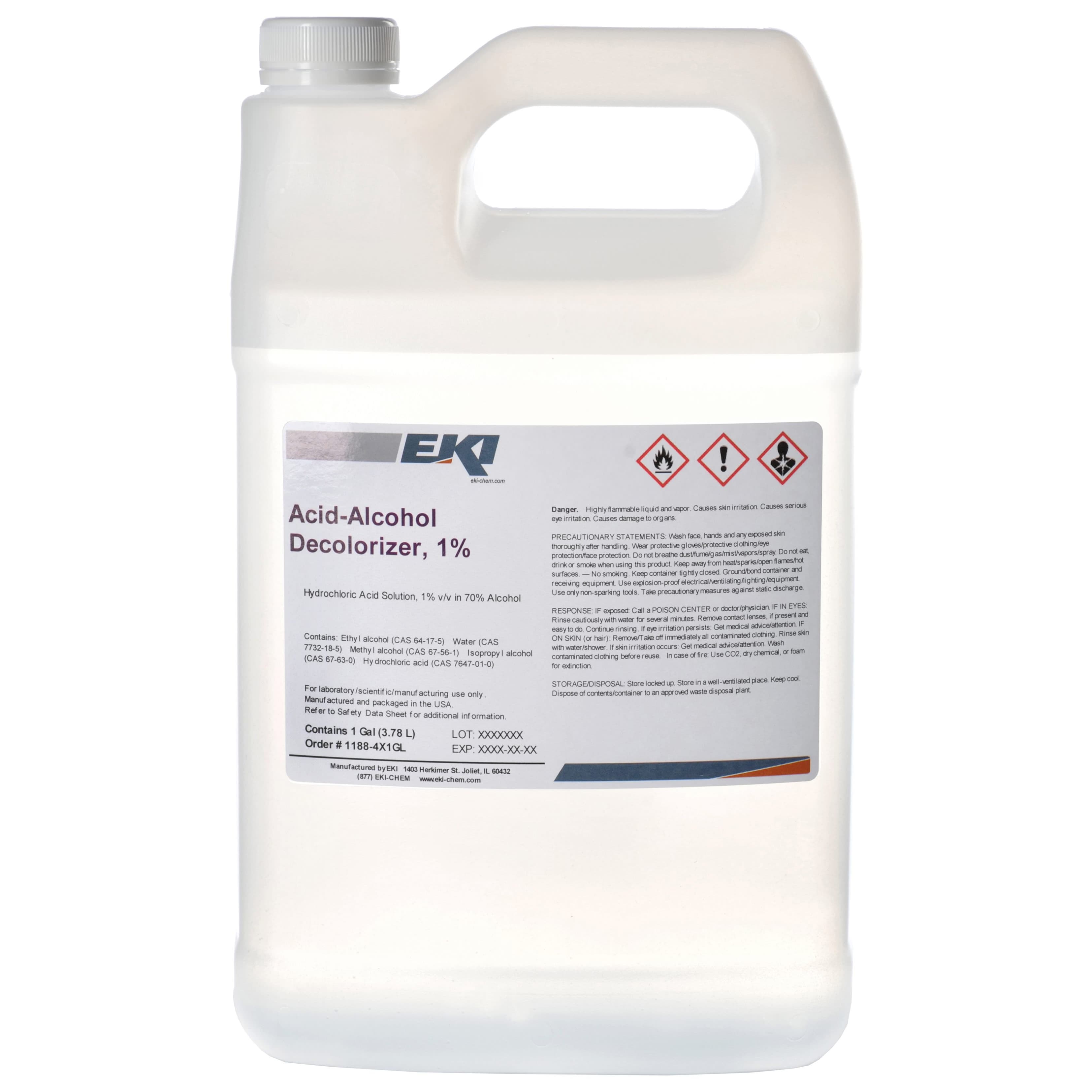 Histology Reagent Hydrochloric Acid in Alcohol Decolorizer 1% v/v in 70%, 1 Gallon - Each - Image 1