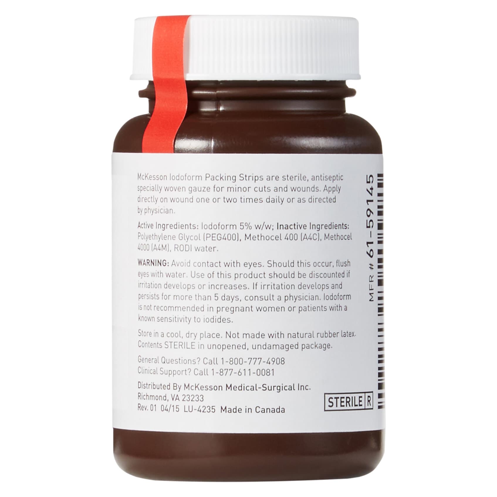 McKesson Wound Packing Strip Pale Yellow Bottle Iodoform Sterile - Image 2