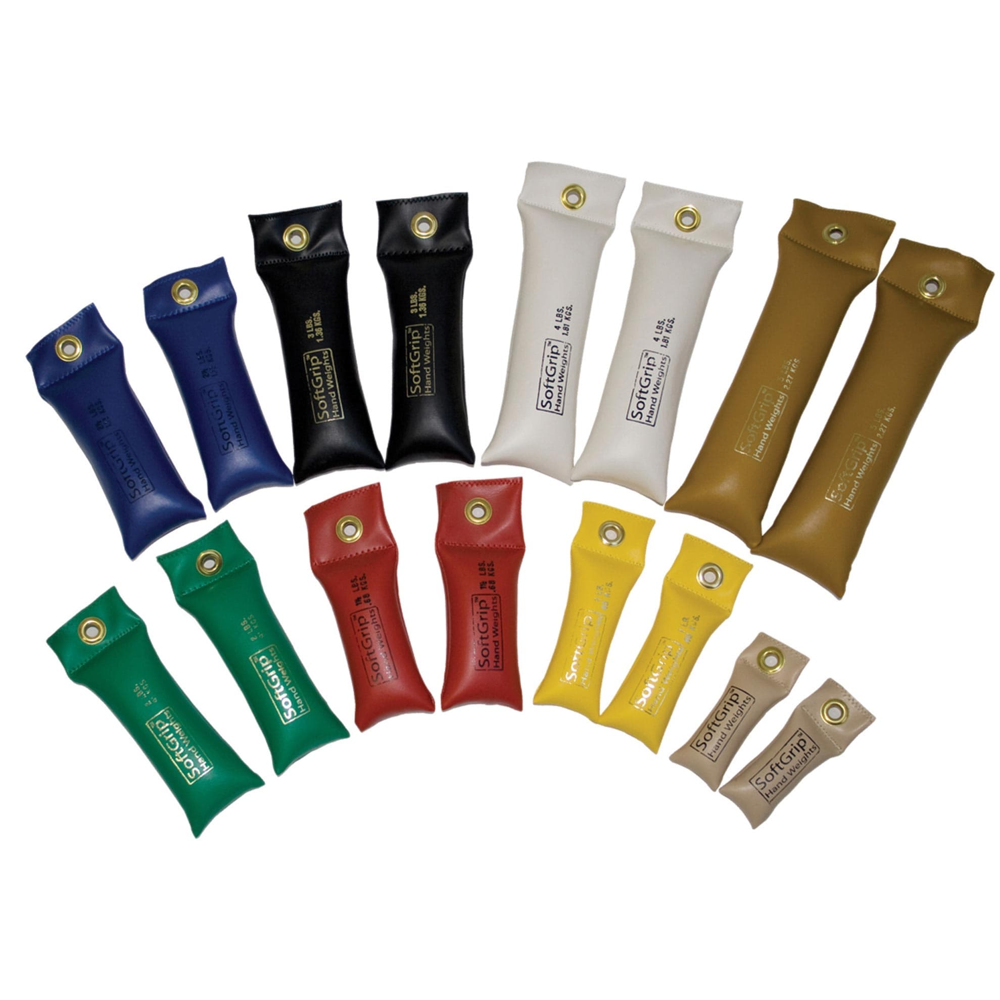CanDo SoftGrip Hand Weights Standard Set of 16 (2 Each: 0.5, 1, 1.5, 2, 2.5, 3, 4, 5 lbs) - Image 1