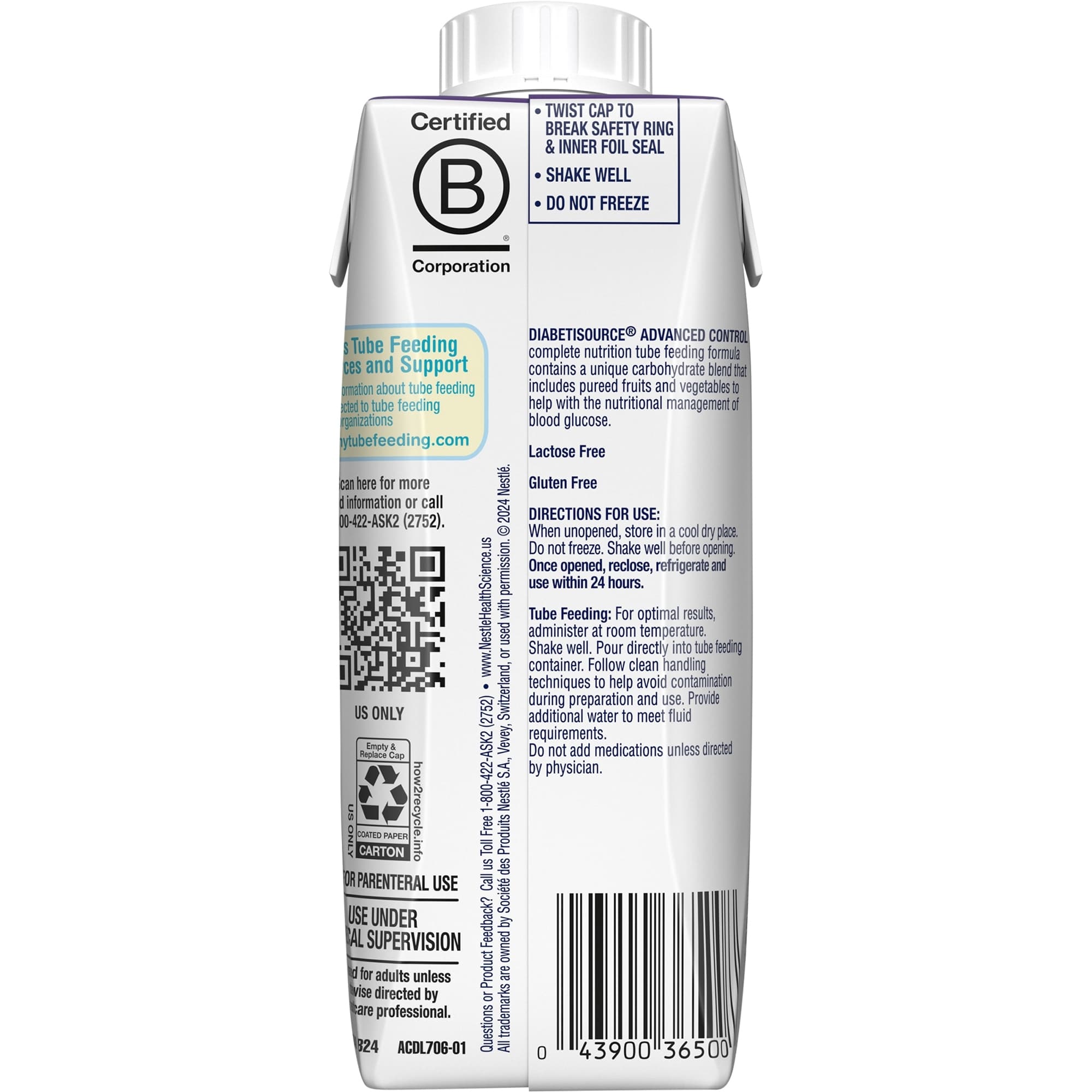 Diabetisource AC 1.2 Kcal Complete Nutrition Tube Feeding Formula - Image 2