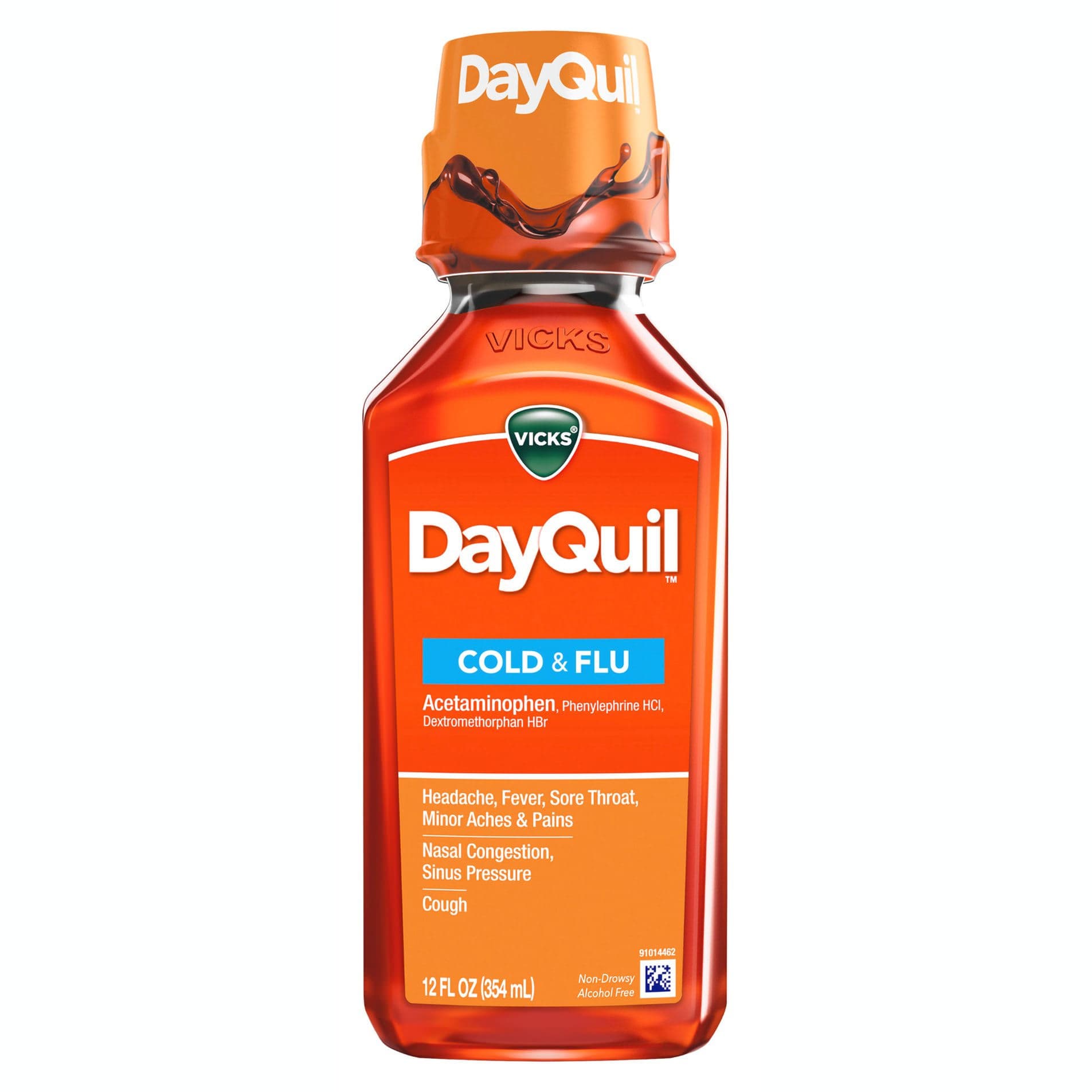 Vicks DayQuil Cold & Flu Relief Liquid, Lavender, 12 oz - Each - Image 1