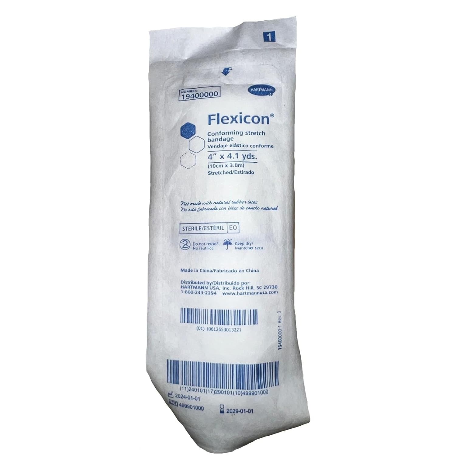 Flexicon Sterile Conforming Bandage, 4 Inch x 4-1/10 Yard - Each - Image 1