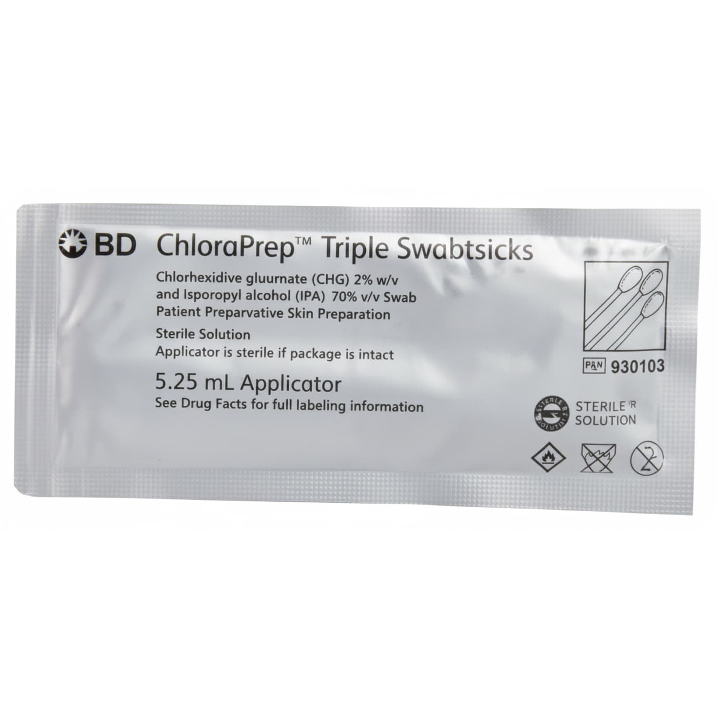 Becton ChloraPrep Triple Swabstick, 5.25 mL - Image 2