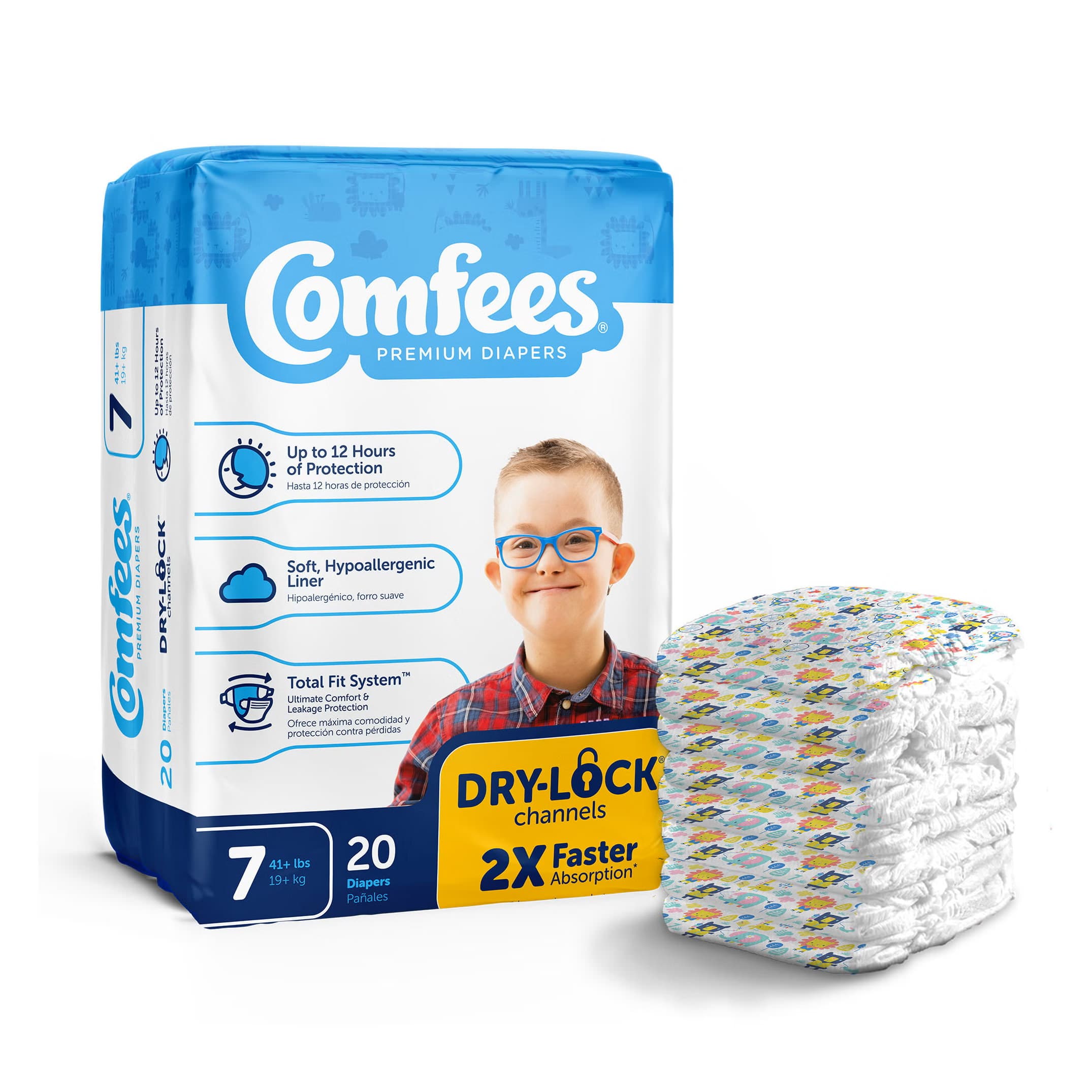Comfees Premium Baby Diapers, Size 7 - Bag of 20 - Image 1