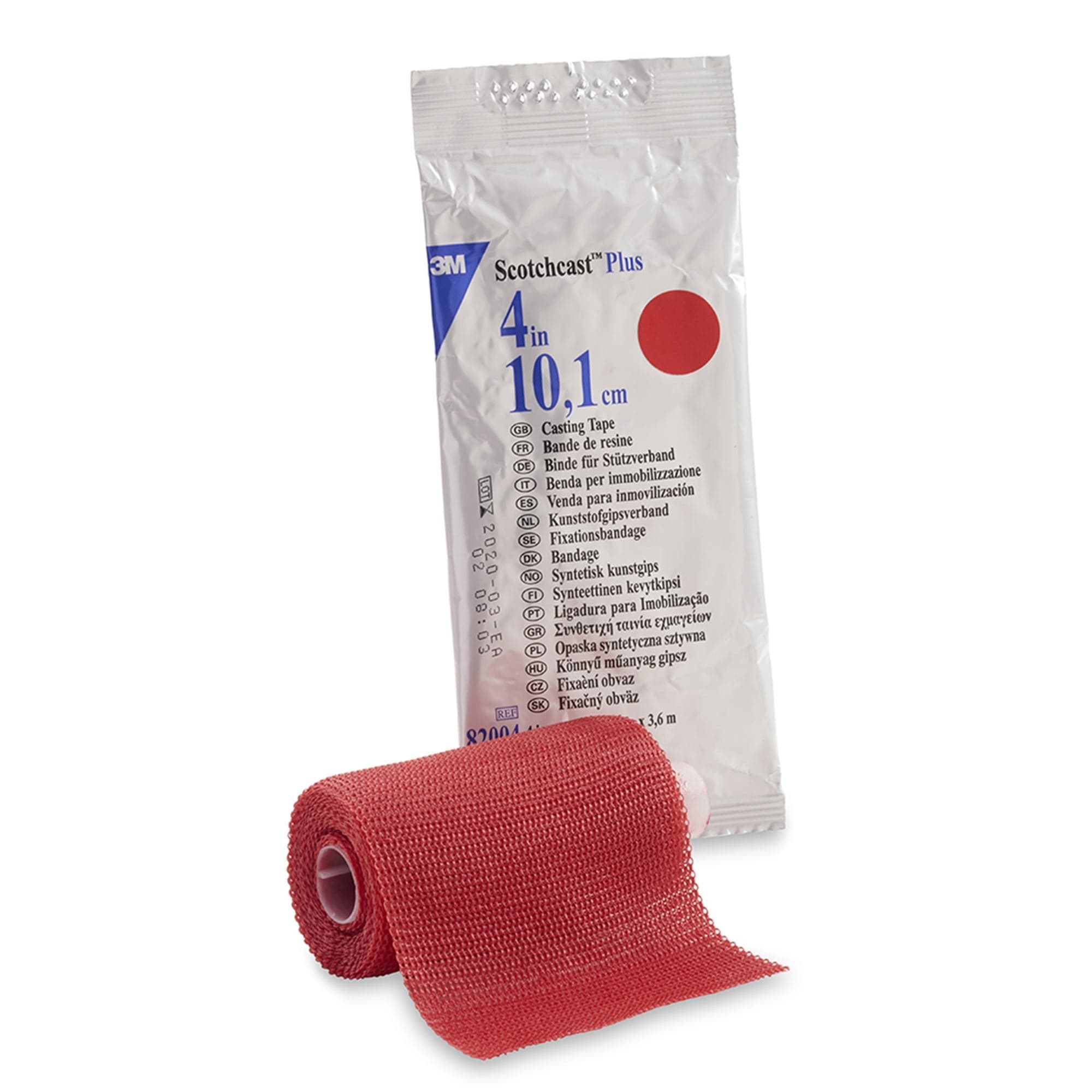 3M Scotchcast Plus Cast Tape, 4 Inch X 4 Yard, Red - Case of 10 - Image 1