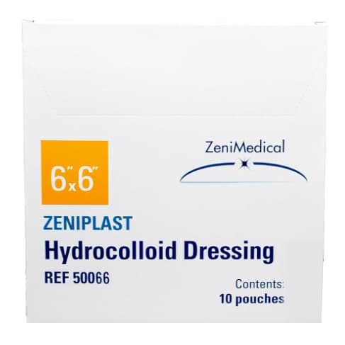 ZeniPlast Hydrocolloid Dressing, 6 x 6 Inch - Box of 10 - Image 1