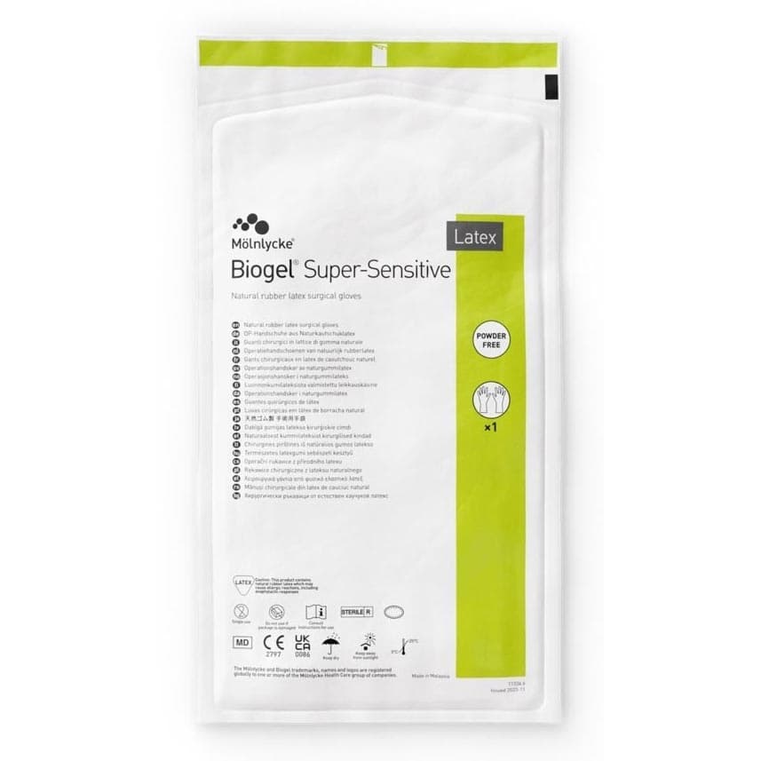 Biogel Super-Sensitive Surgical Glove Straw Neutral 11.3 Inch, Size 7 - Case of 200 - Image 1