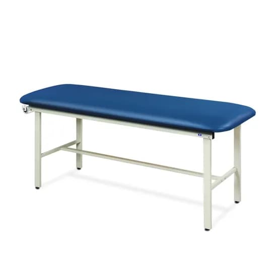 Clinton Alpha Express Flat Top Treatment Table with H-Brace, Royal Blue, 30" W x 72" L x 31" H - Image 1