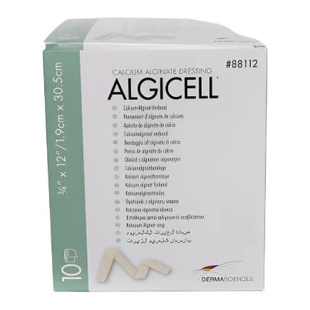 Algicell Calcium Alginate Sterile Dressing, 3/4 x 12 Inch Rope - Box of 10 - Image 1