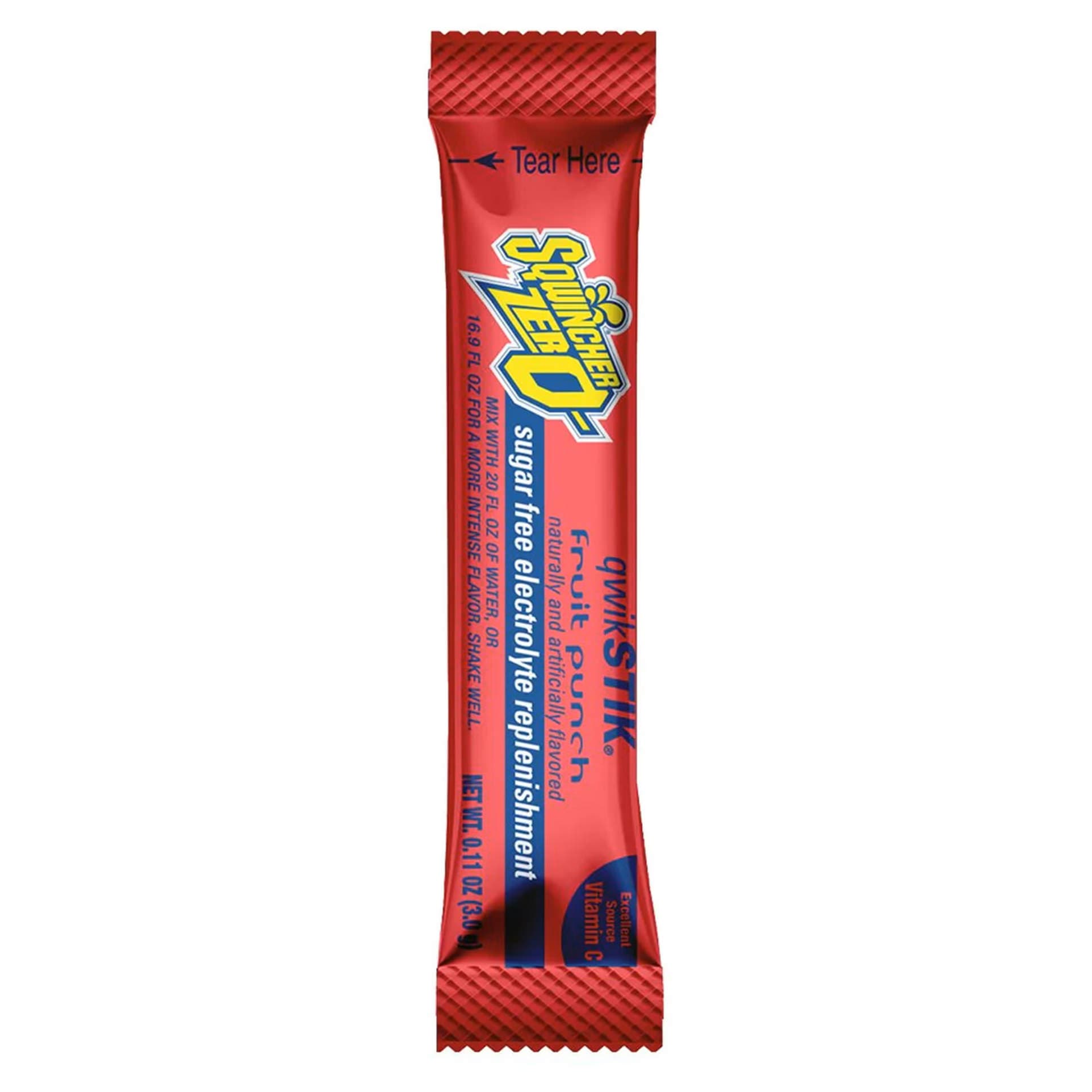 Sqwincher Quik Stik Zero Electrolyte Replenishment Drink Mix, Fruit Punch - Case of 500 - Image 1