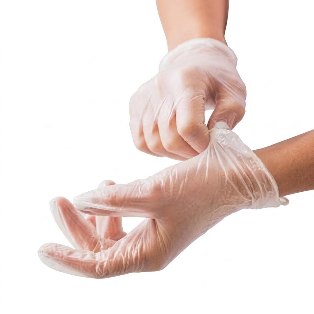 Synguard Basic Vinyl Powder-Free Exam Gloves, Small - Box of 100 - Image 1