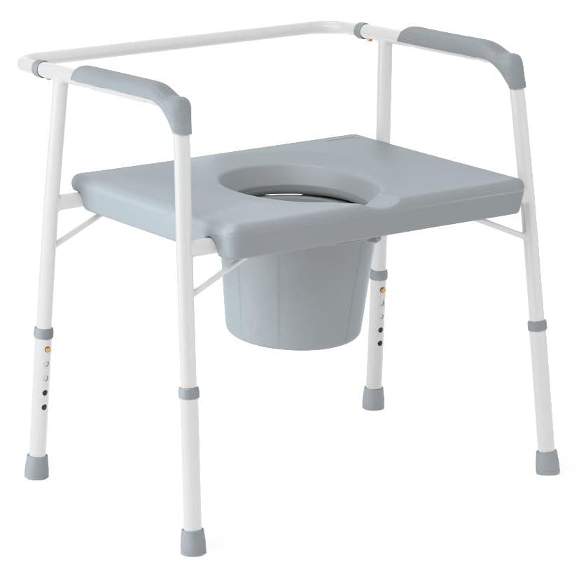 Medline Bariatric Bedside Commode, 650 lb Capacity